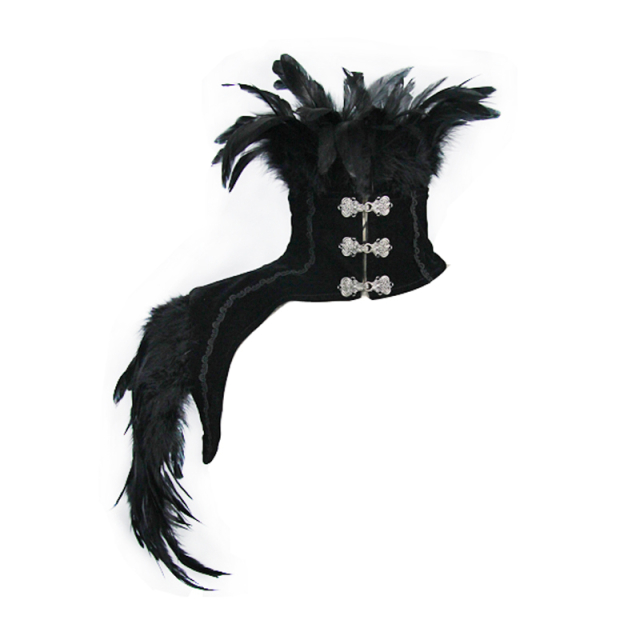 Feather collar Noblessa in velvet with attached shoulder...