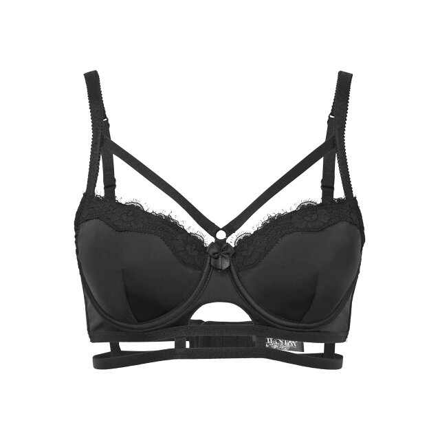 KILLSTAR silky matte satin bra Ebony XS (D: 70B UK: 32)