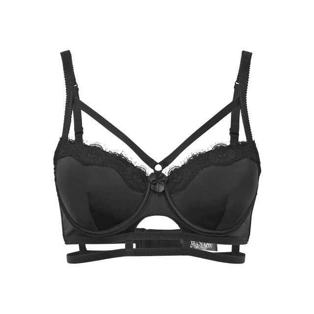 KILLSTAR seidenmatter Satin-BH Ebony 4XL (D: 105B UK: 46)