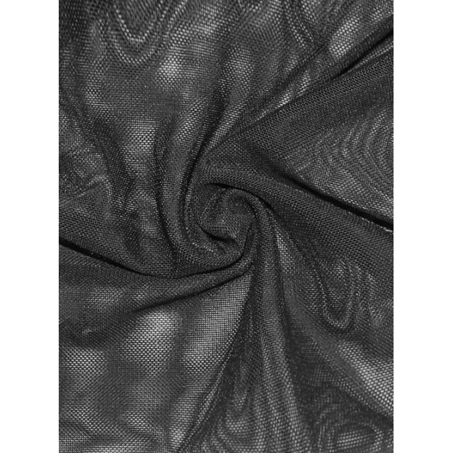 Samtkleid Hysteria mit Mesh-Einsatz und Stickerei (XS-S)