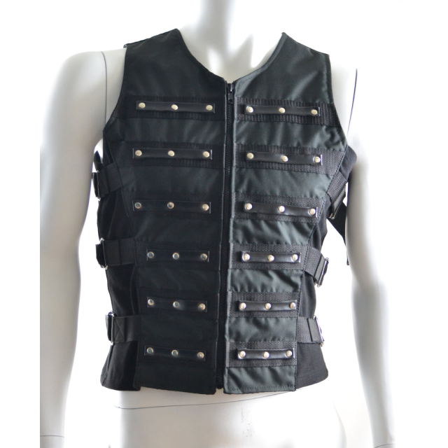 Gothic, cyber vest with rivets - size: S