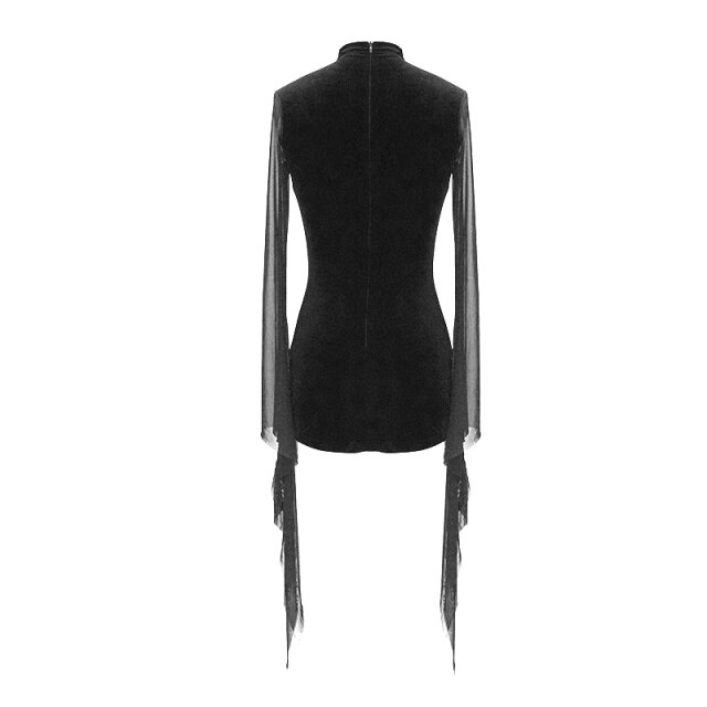 Samtkleid Hysteria mit Mesh-Einsatz und Stickerei (5XL-6XL)