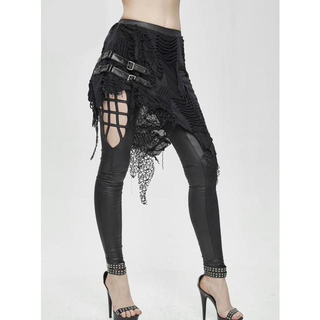 Wetlook leggings Sabbath with attached fringed skirt