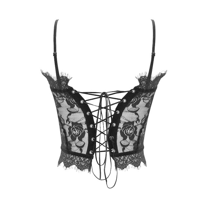 Strap top Dark Romance made of lace with lacing