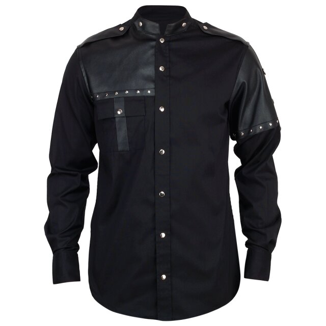 Vintage Goth - schwarzes Gothic Herrenhemd mit Nieten