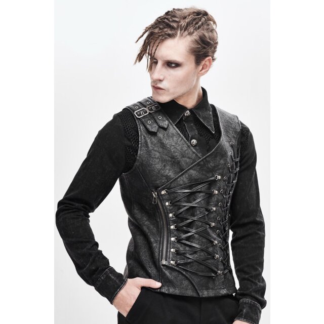 Leather Vest Stoßgebet with lacing