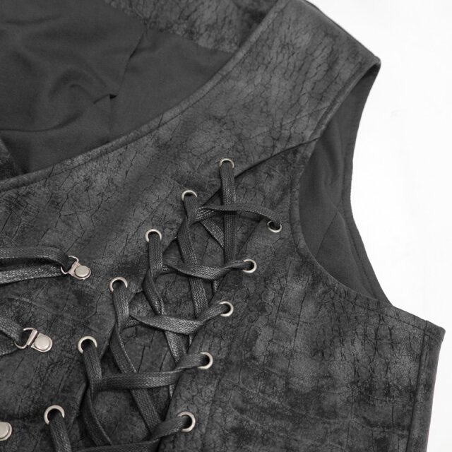 Leder-Weste Stoßgebet mit Schnürungen 4XL
