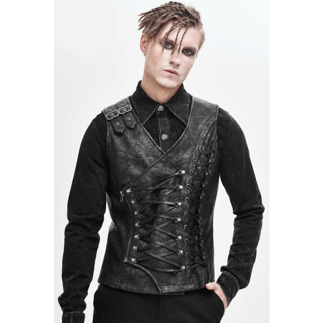 Leather Vest Stoßgebet with lacing