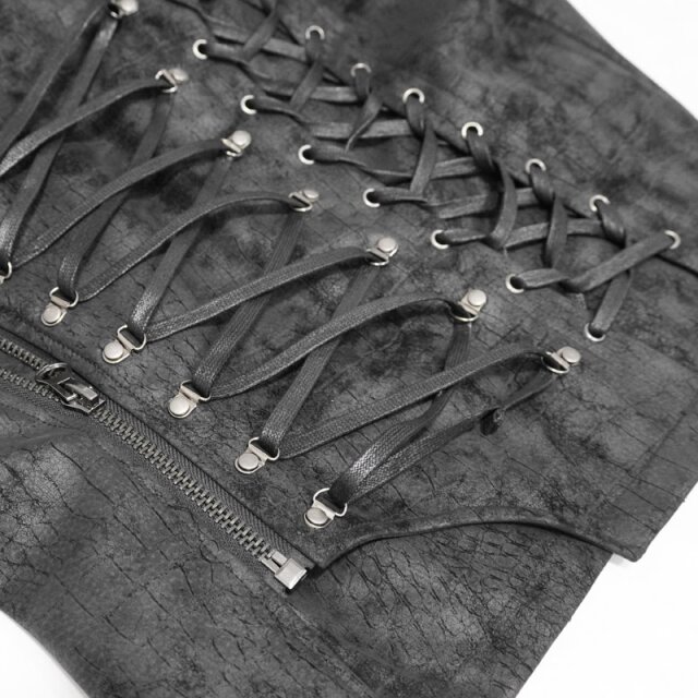 Leder-Weste Stoßgebet mit Schnürungen 4XL