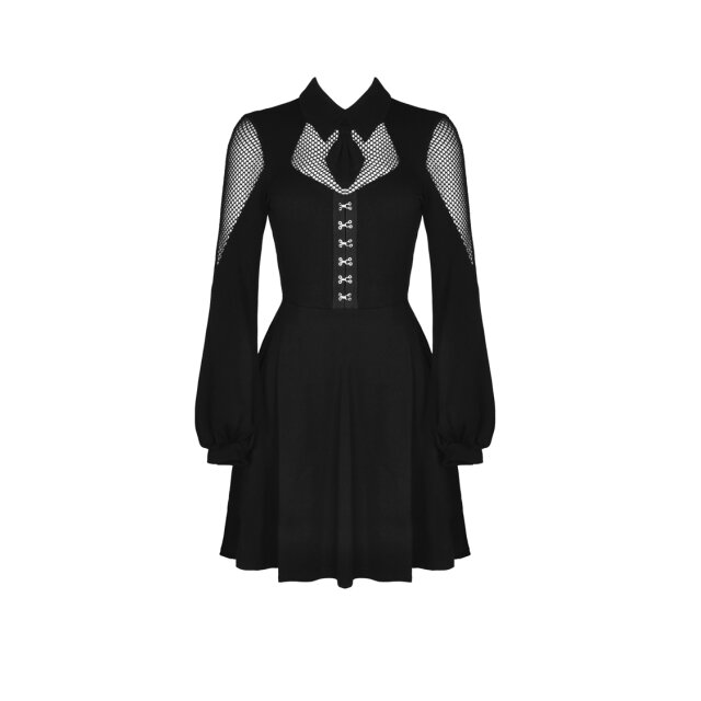 Minikleid Voodoo Doll mit Netzeinsätzen XXL