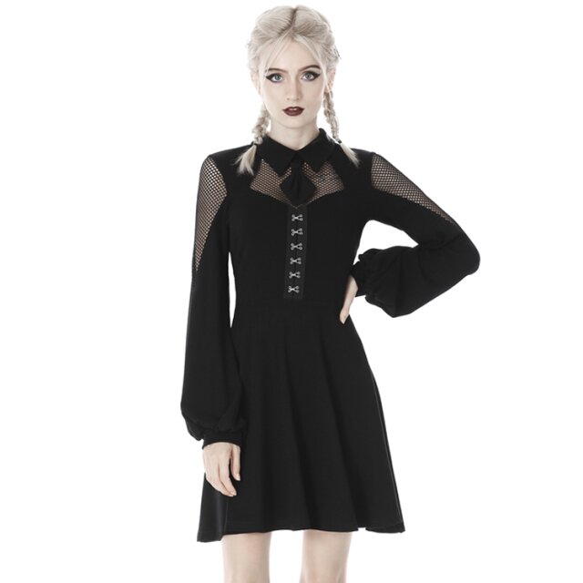 Minikleid Voodoo Doll mit Netzeinsätzen XXL