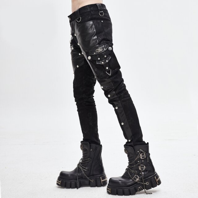 Endzeit-Jeans Armageddon mit Kunstleder-Besätzen XXL