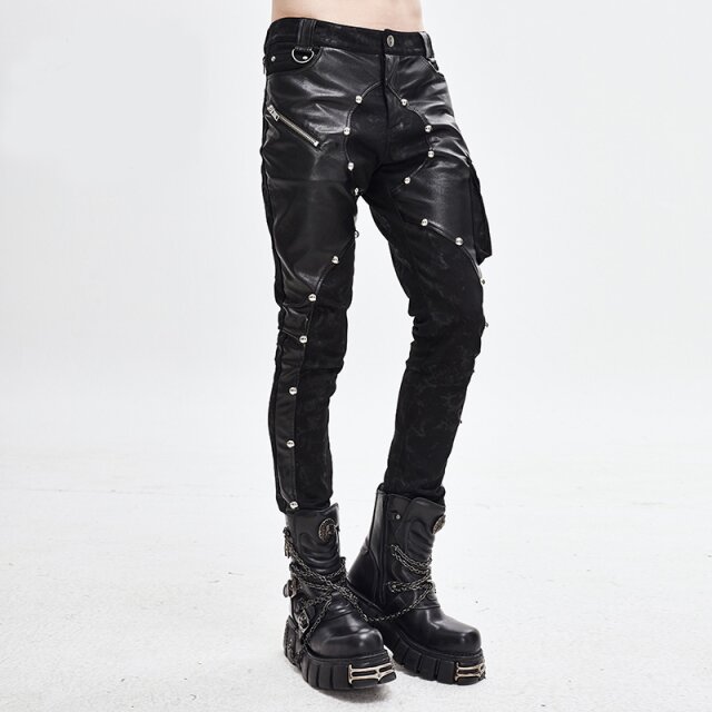 Endzeit-Jeans Armageddon mit Kunstleder-Besätzen XXL