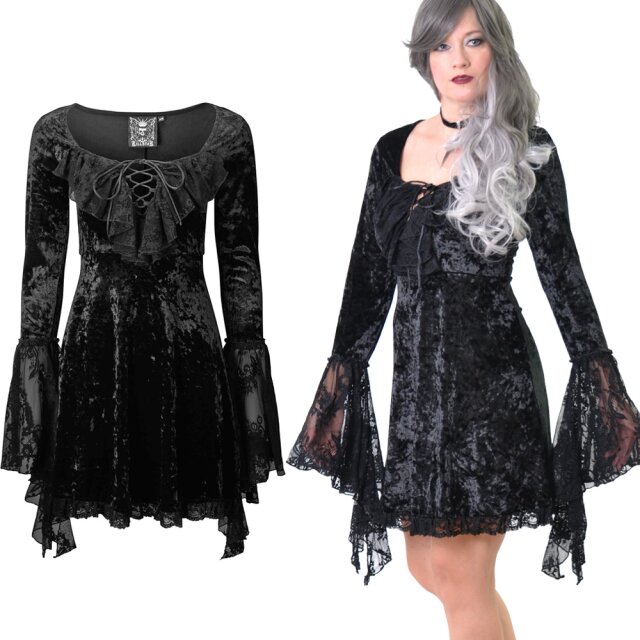 KILLSTAR Kaira Maiden Dress - Romantic stretch velvet...