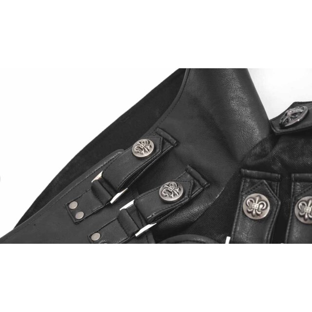 Gothic-Mantel Soulcatcher mit Kunstleder-Details XXL