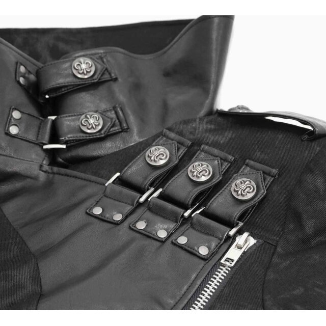 Gothic-Mantel Soulcatcher mit Kunstleder-Details XXL