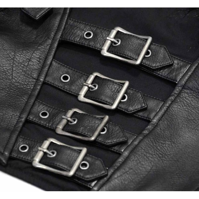 LARP leather waistcoat Beowulf with fur details