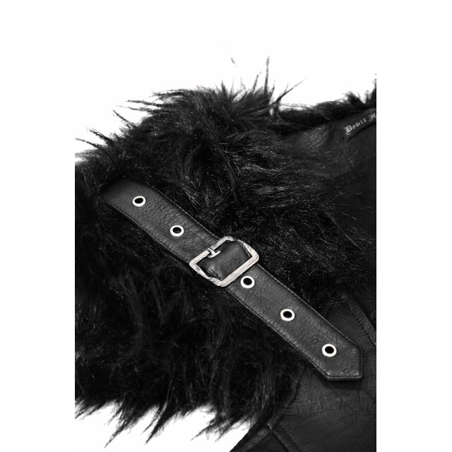 LARP leather waistcoat Beowulf with fur details