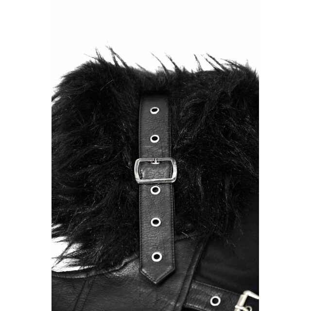 LARP-Lederweste Beowulf mit Felldetails XL-3XL