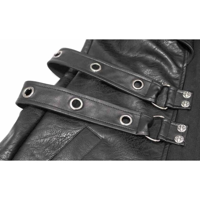 Gothic-Ledermantel Gotham mit Riemen S