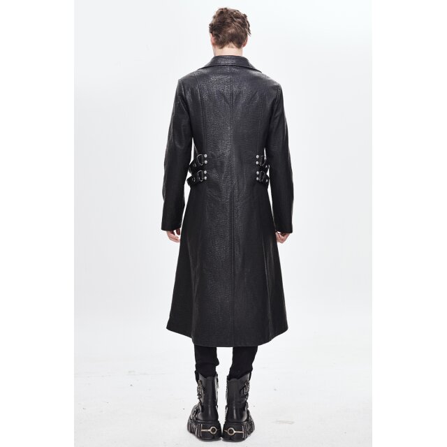 Gothic-Ledermantel Gotham mit Riemen S