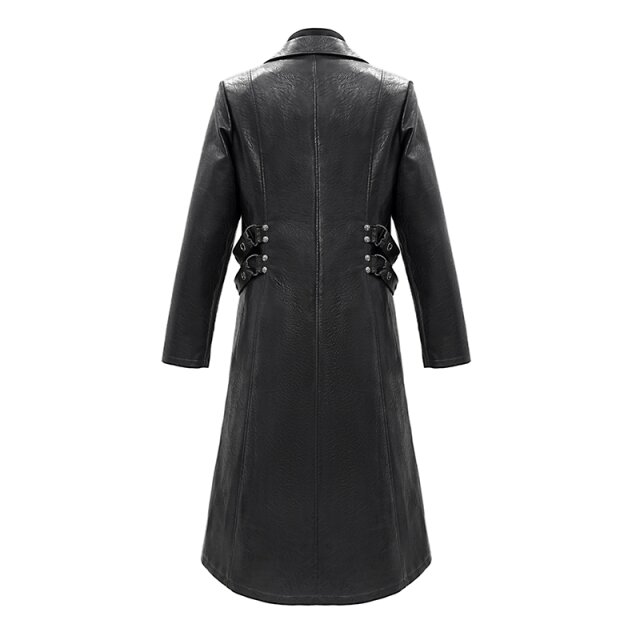 Gothic-Ledermantel Gotham mit Riemen S