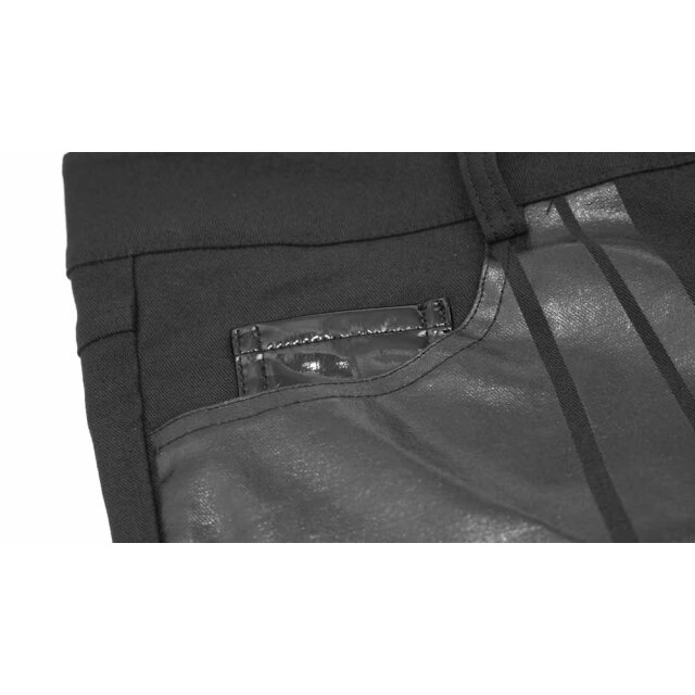 Skinny Cyber-Goth-Jeans Platinum mit Lack-Print 4XL