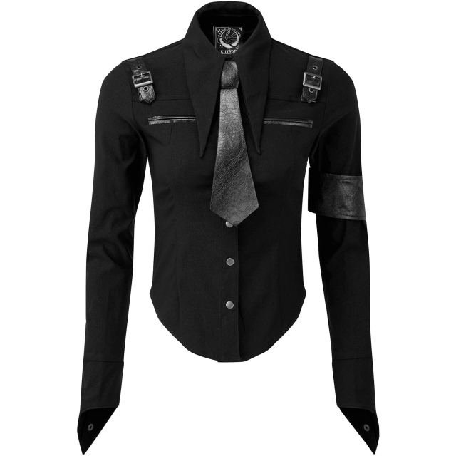 KILLSTAR Secret Mission Uniform Bluse in schwarz oder khaki schwarz XXL