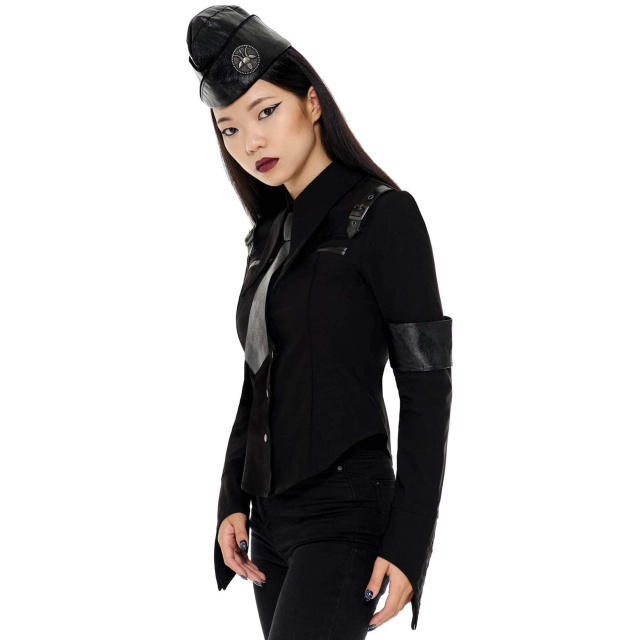KILLSTAR Secret Mission Uniform Bluse in schwarz oder khaki khaki 4XL