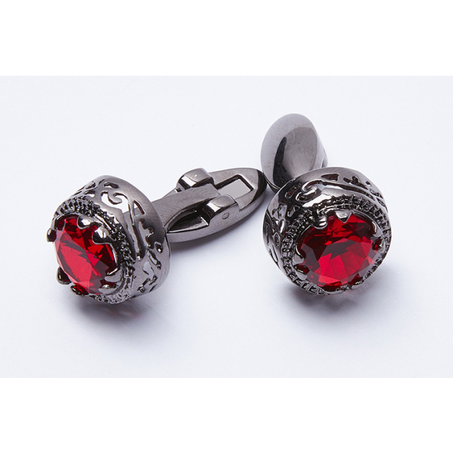 Victorian cufflinks in red or black red