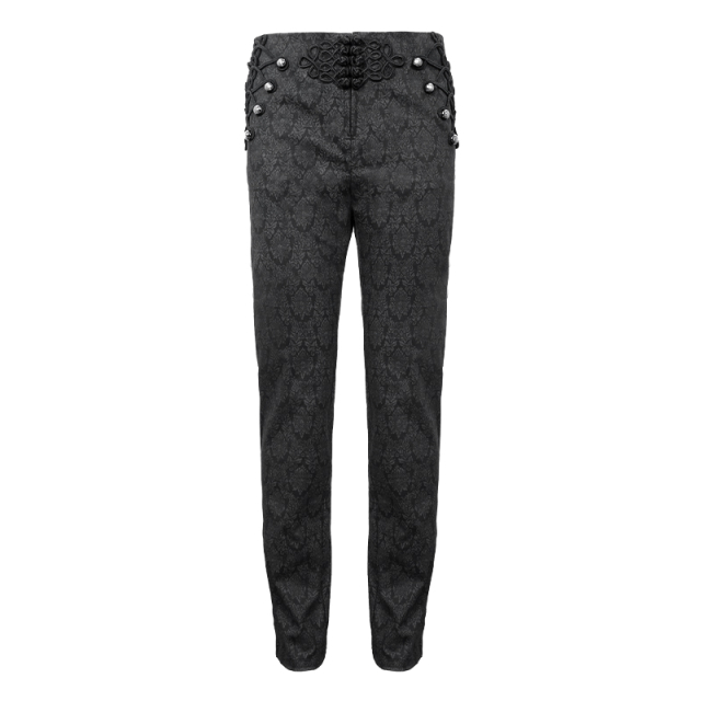 Brocade stretch jeans Black Blood with trimmings