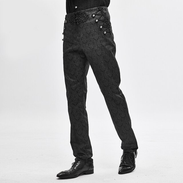 Brokatstretchjeans Black Blood mit Posamenten S