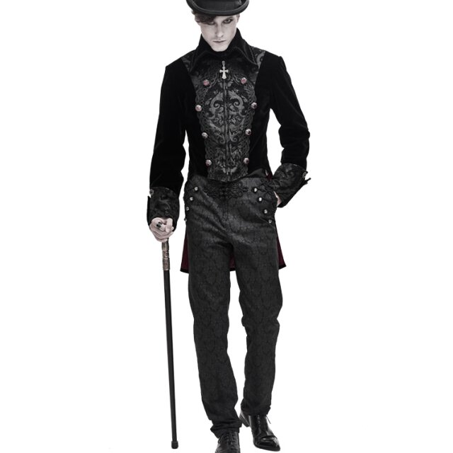 Brokatstretchjeans Black Blood mit Posamenten XXL