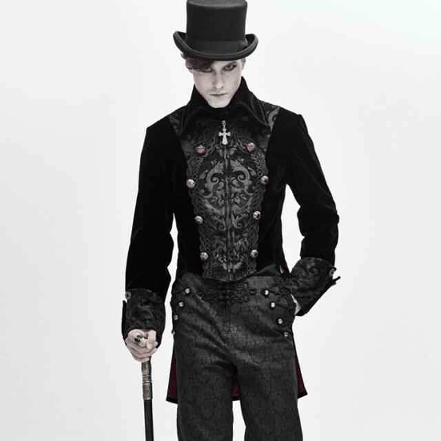 Brokatstretchjeans Black Blood mit Posamenten XXL