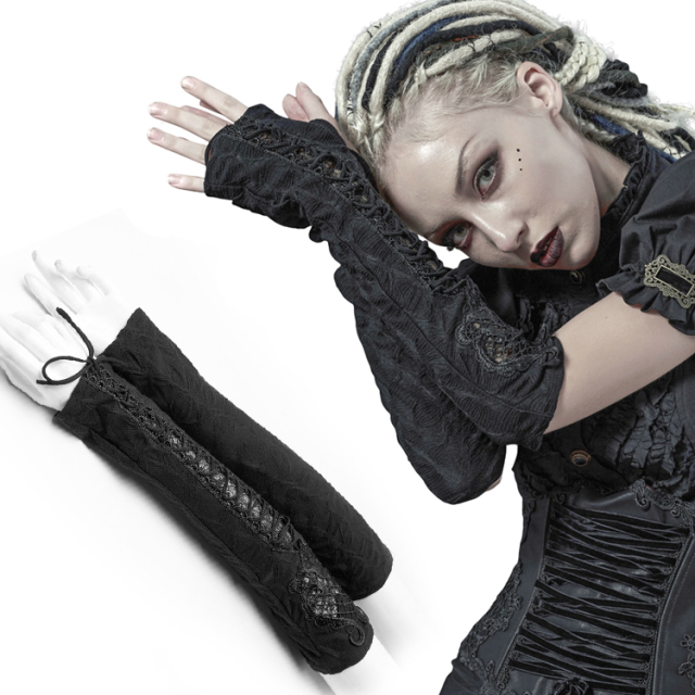 PUNK RAVE arm warmers (WS-406BK) made of soft, elastic...