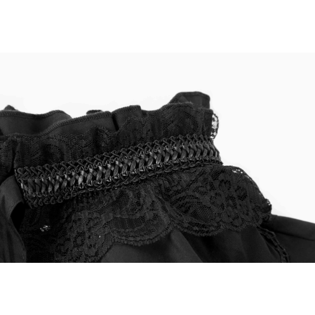 Black ruffles aristocrat shirt by Punk Rave - size: XXL