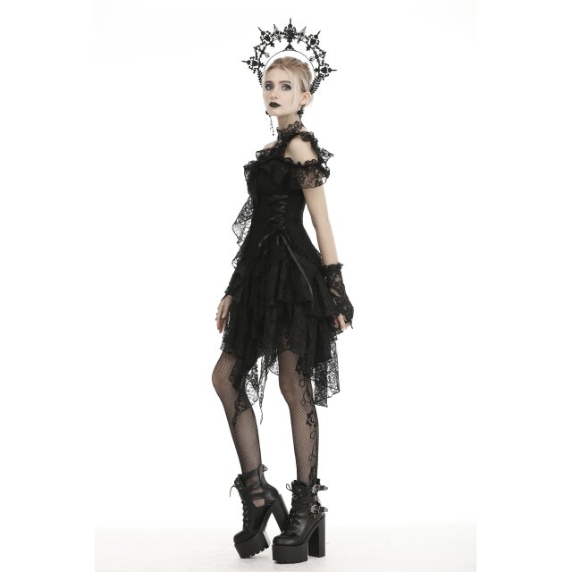Asymmetric lace dress Charlotte in black or off-white black