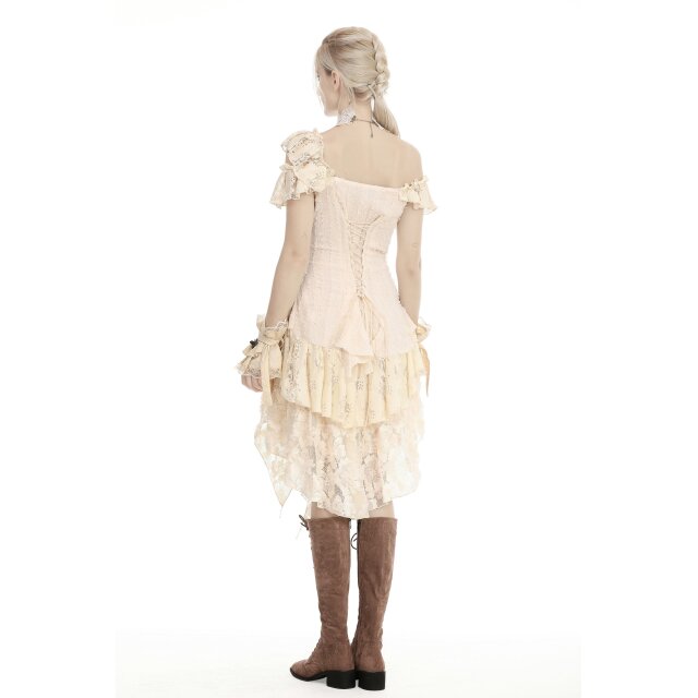 Asymmetric lace dress Charlotte in black or off-white white