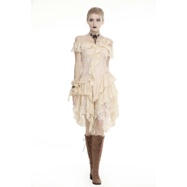 Asymmetric lace dress Charlotte in black or off-white white