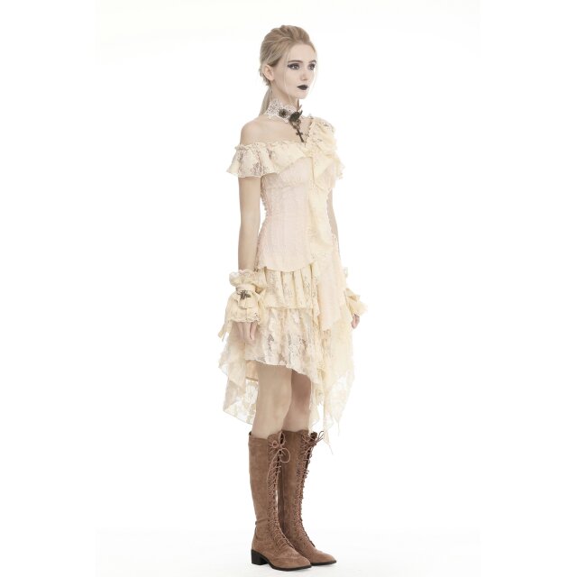 Asymmetric lace dress Charlotte in black or off-white white