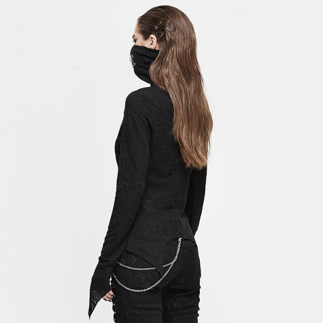 Langarm-Shirt Shadow mit hoher Rollkragen-Maske M