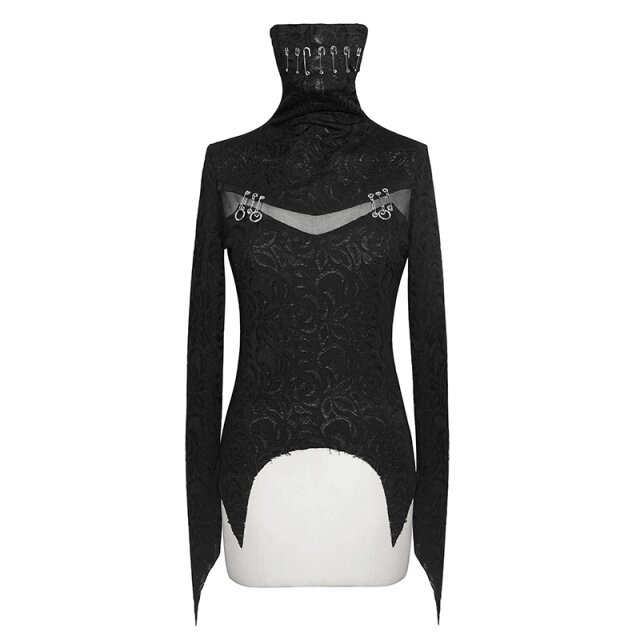 Langarm-Shirt Shadow mit hoher Rollkragen-Maske L