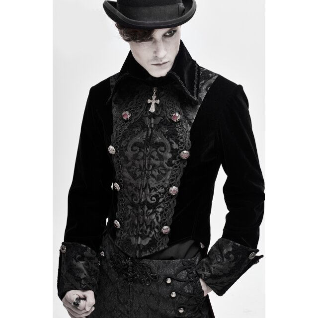 Victorian Velvet Tailcoat Empire in Black or Red black