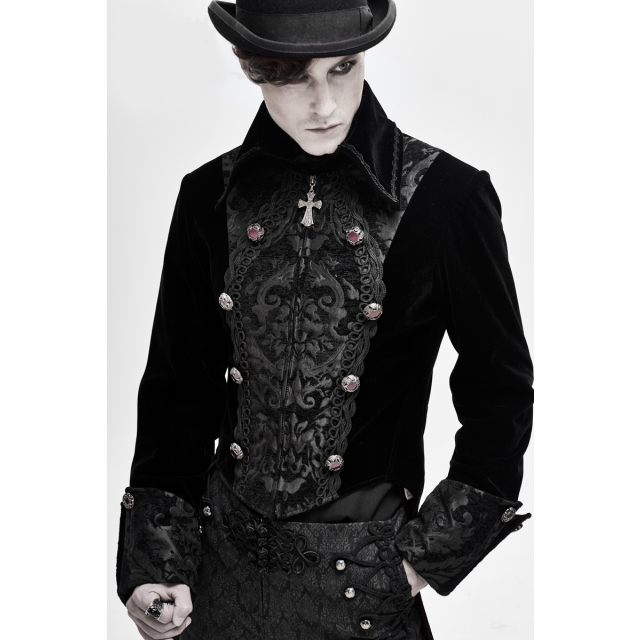 Victorian Velvet Tailcoat Empire in Black or Red black