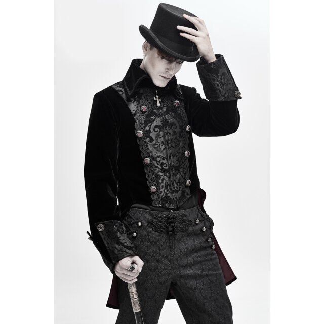 Victorian Velvet Tailcoat Empire in Black or Red black