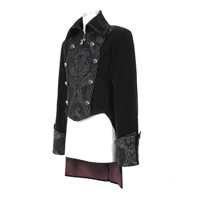 Victorian Velvet Tailcoat Empire in Black or Red black