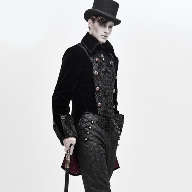 Victorian Velvet Tailcoat Empire in Black or Red black