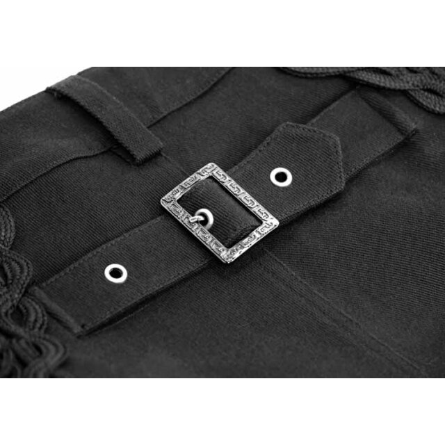 Gothic-Stretchjeans Conventus mit Brokateinsatz und Schnürung XXL