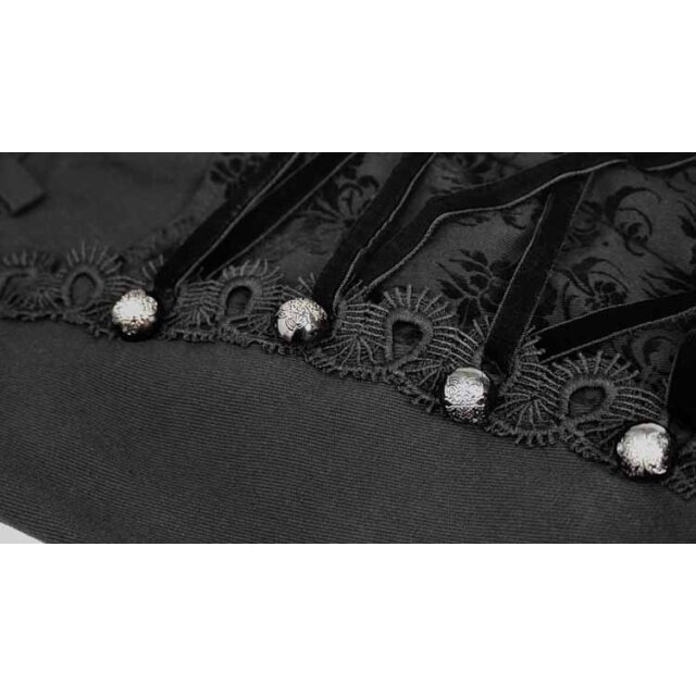 Gothic-Stretchjeans Conventus mit Brokateinsatz und Schnürung XXL