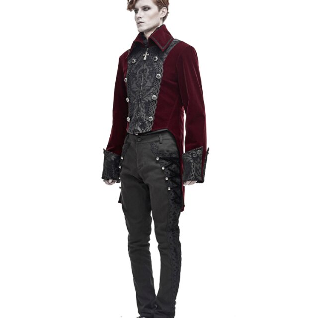 Gothic-Stretchjeans Conventus mit Brokateinsatz und Schnürung 3XL